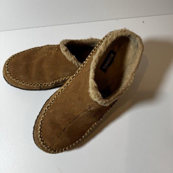 Sorel Mens Falcon Ridge II Suede Tan Slippers Indoor Outdoor Rubber Soles 8 Cozy main image 4